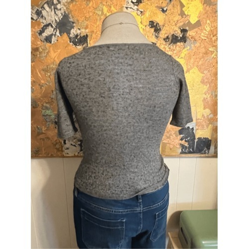Comme Ca Ism Soft Gray U Neck Pullover Short Slee… - image 3